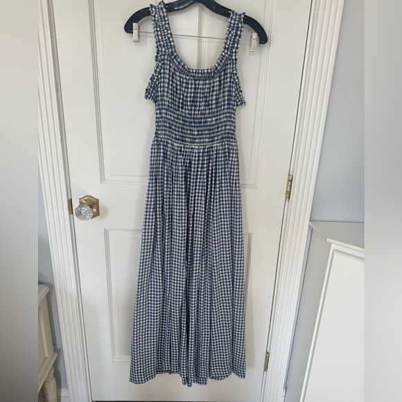 NWT Dôen Emmaretta checked organic cotton-blend voile midi dress - Picture 5 of 6